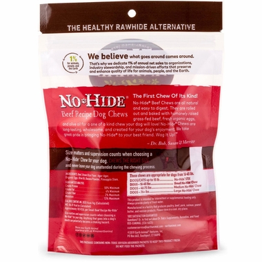 Earth Animal No-Hide Small Rolls Long Lasting Natural Rawhide Alternative Beef Recipe Chew Dog Treats, 2 count 4 Earth Animal No-Hide Small Rolls Long Lasting Natural Rawhide Alternative Beef Recipe Chew Dog Treats