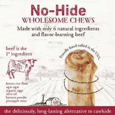 Earth Animal No-Hide Small Rolls Long Lasting Natural Rawhide Alternative Beef Recipe Chew Dog Treats, 2 count 3 Earth Animal No-Hide Small Rolls Long Lasting Natural Rawhide Alternative Beef Recipe Chew Dog Treats
